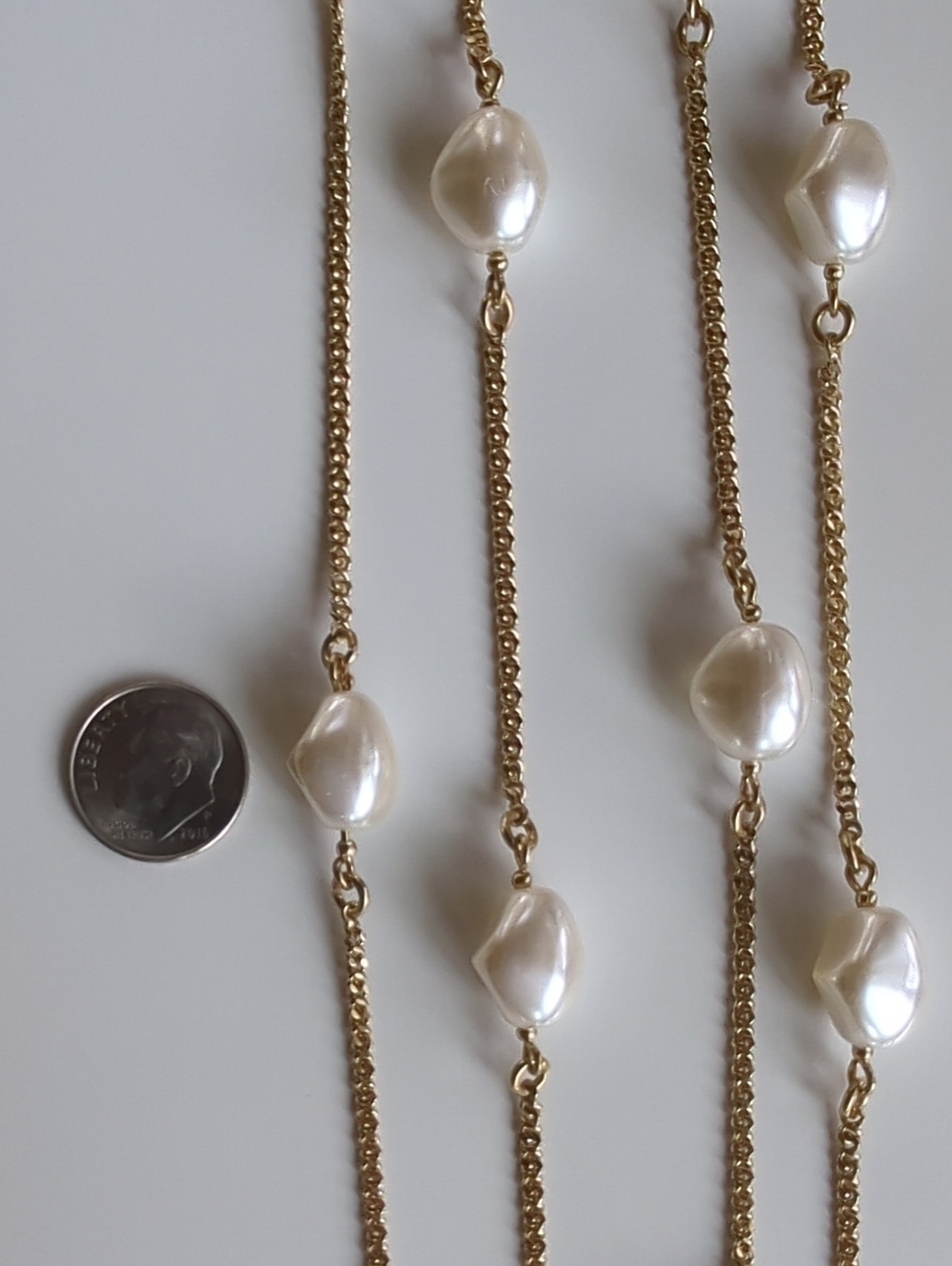 Charter Club Gold-Tone Faux Pearl Station Necklace, 42"-44" Adjustable - Picture 10 of 13